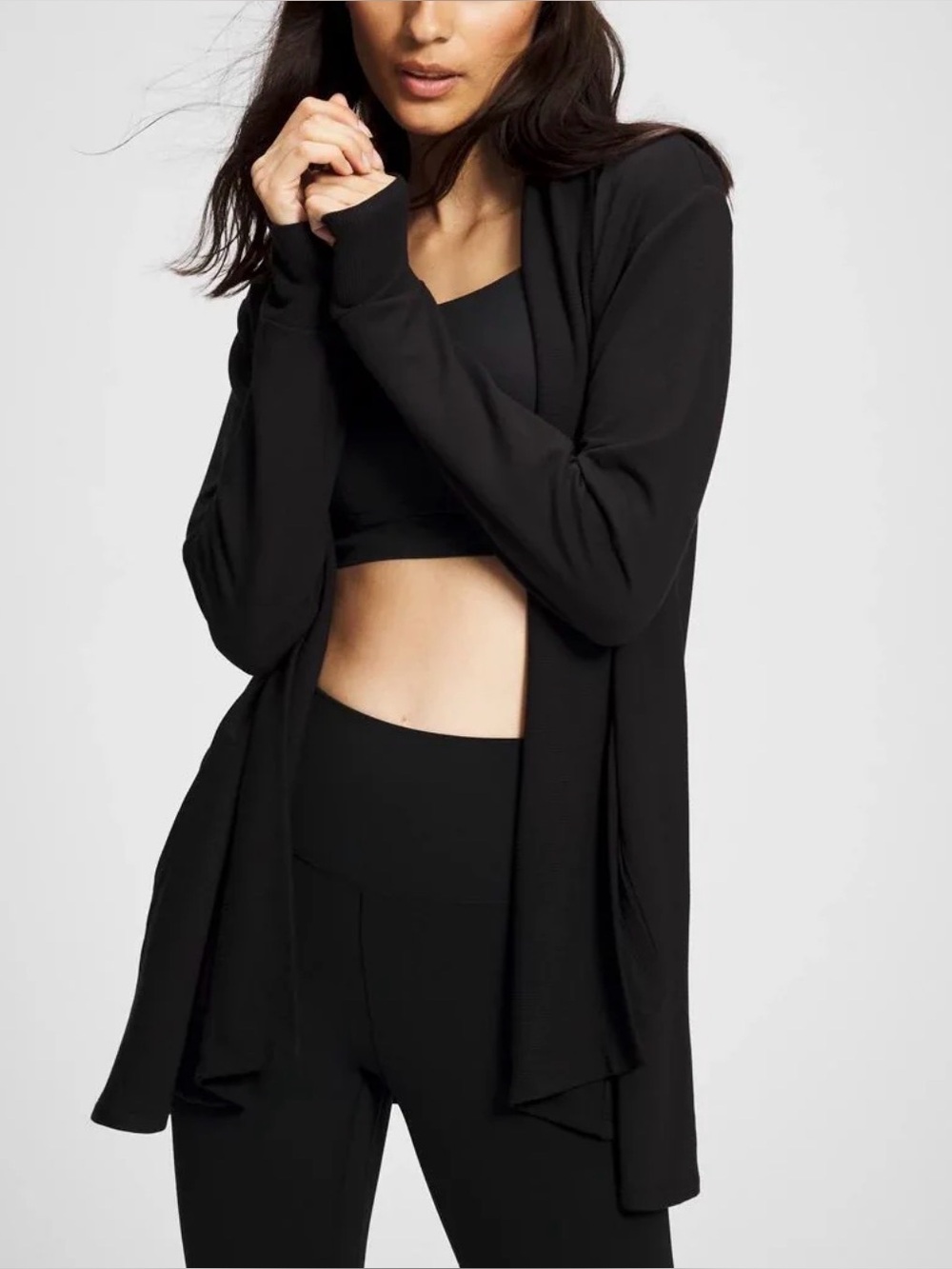 NWT Soma Ultra Soft Fleece Cardigan Black size XL